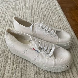 white platform superga sneakers